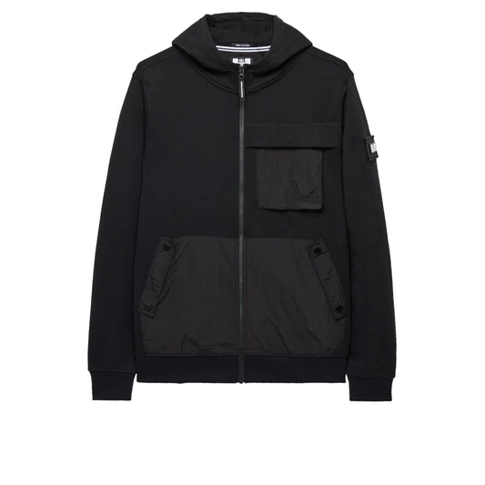 Daponte Zip Through Hoodie - black