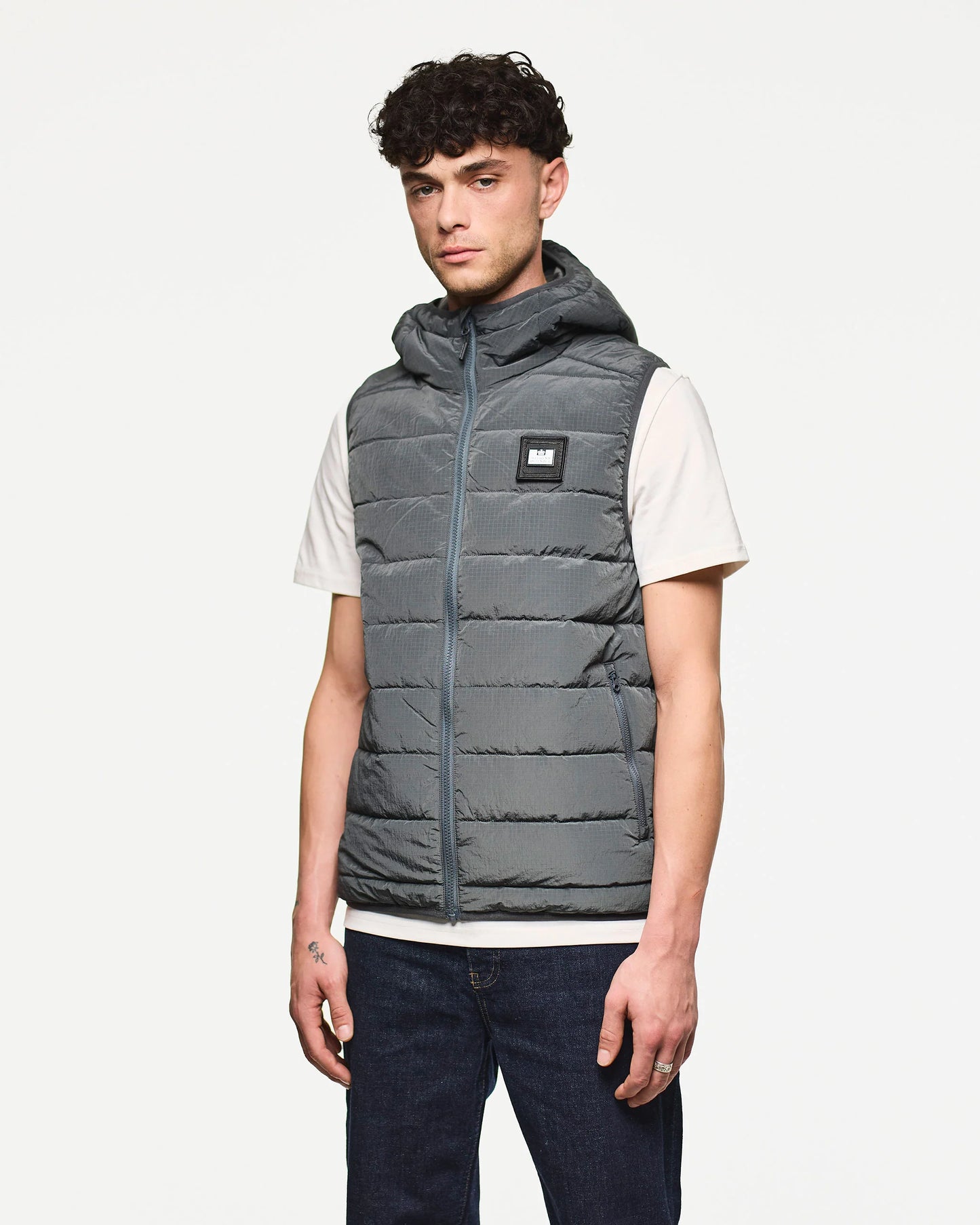 Toronto Hooded Gilet - Cyclone Grey