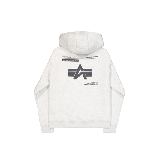 Label Backprint Hoodie - pastel grey melange
