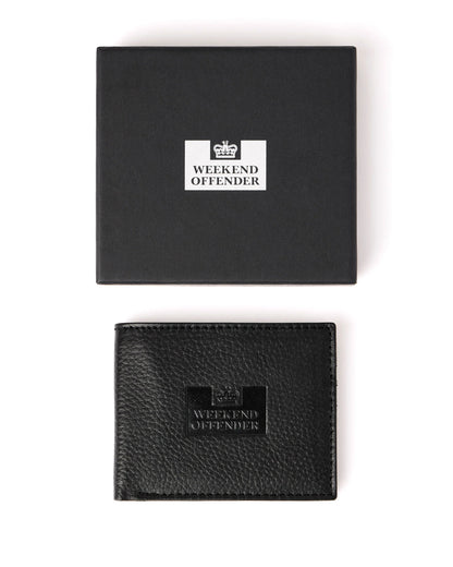 Leather Billfold Wallet With Gift Box - Black