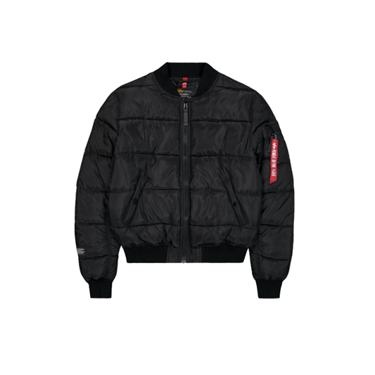 MA-1 Logo Puffer Winter Jacket - black