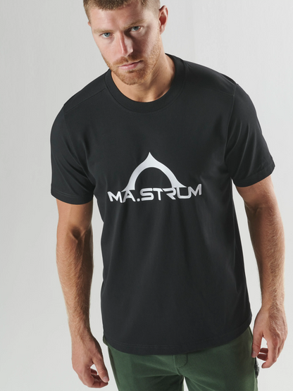 Bora Half Compass Print Tee - Jet Black