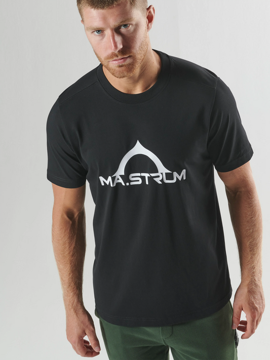 Bora Half Compass Print Tee - Jet Black