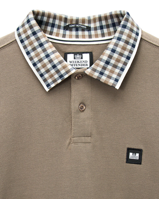 Lindley Long Sleeve Polo Shirt - Tobacco Brown