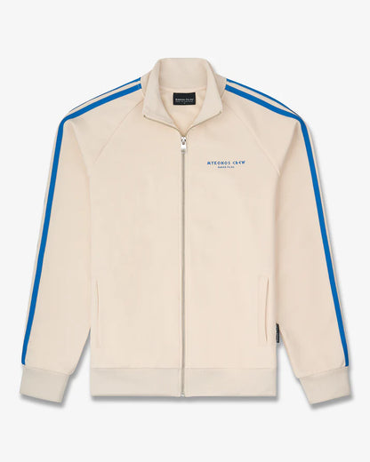 SS25 Tracksuit Jacket with Stripes, Mykonos Crew - Pearl white