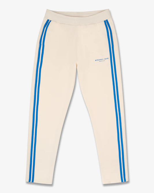 SS25 Tracksuit Sweatpants with Stripes, Mykonos Crew - Pearl white