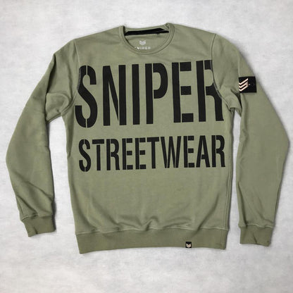 All Over Crew Neck - olive/black