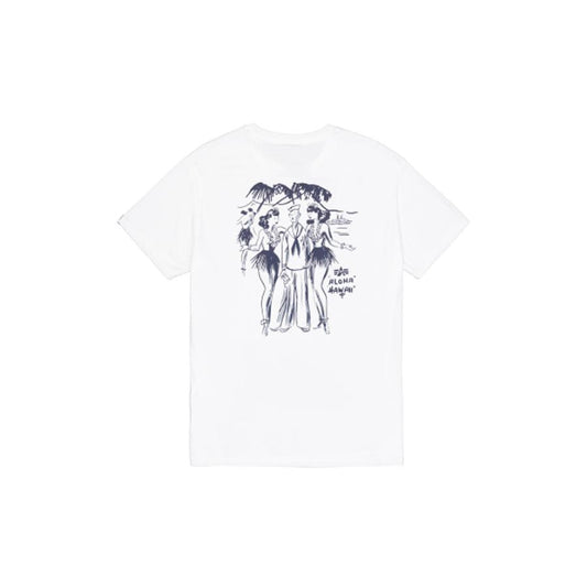 Aloha Back Print T-Shirt - white