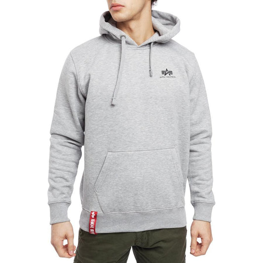 Basic Hoody Small Logo - greyheather