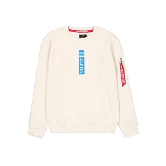 Alpha Reflective Print Sweater - vintage white