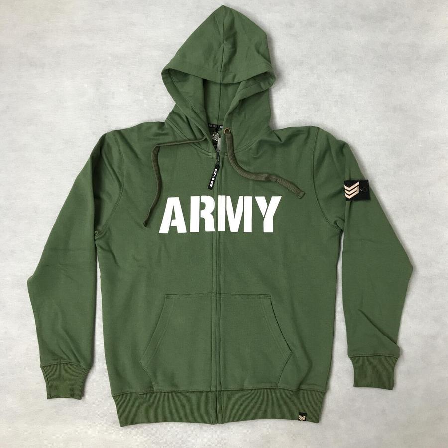 Army Zip Hoody - army green