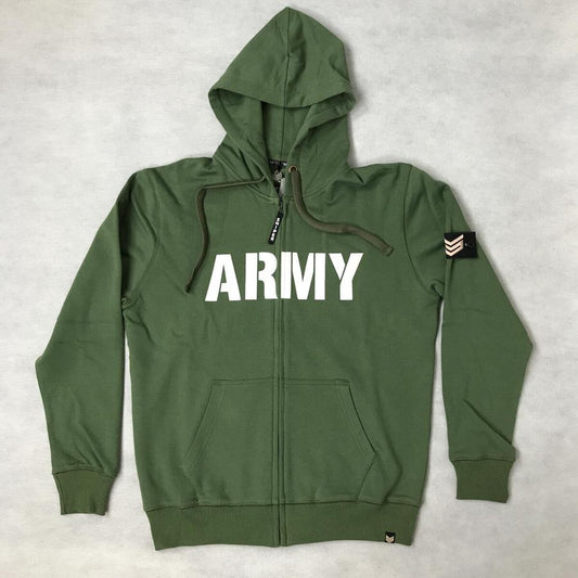 Army Zip Hoody - army green