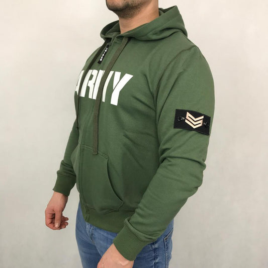 Army Zip Hoody - army green