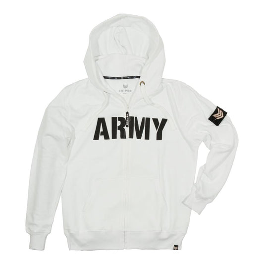 Army Zip Hoody - white