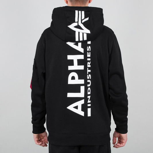 Back Print Hoody - black