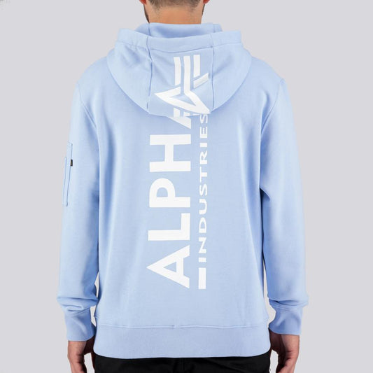 Back Print Hoody - light blue