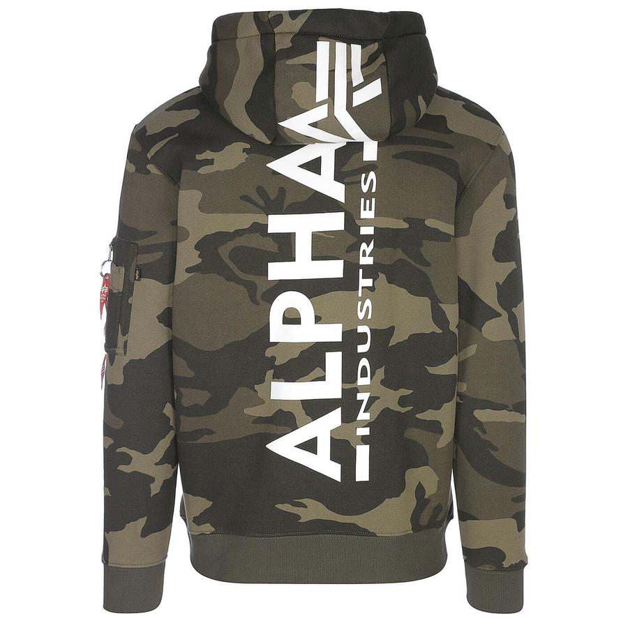 Back Print Hoody Camo - olive camo