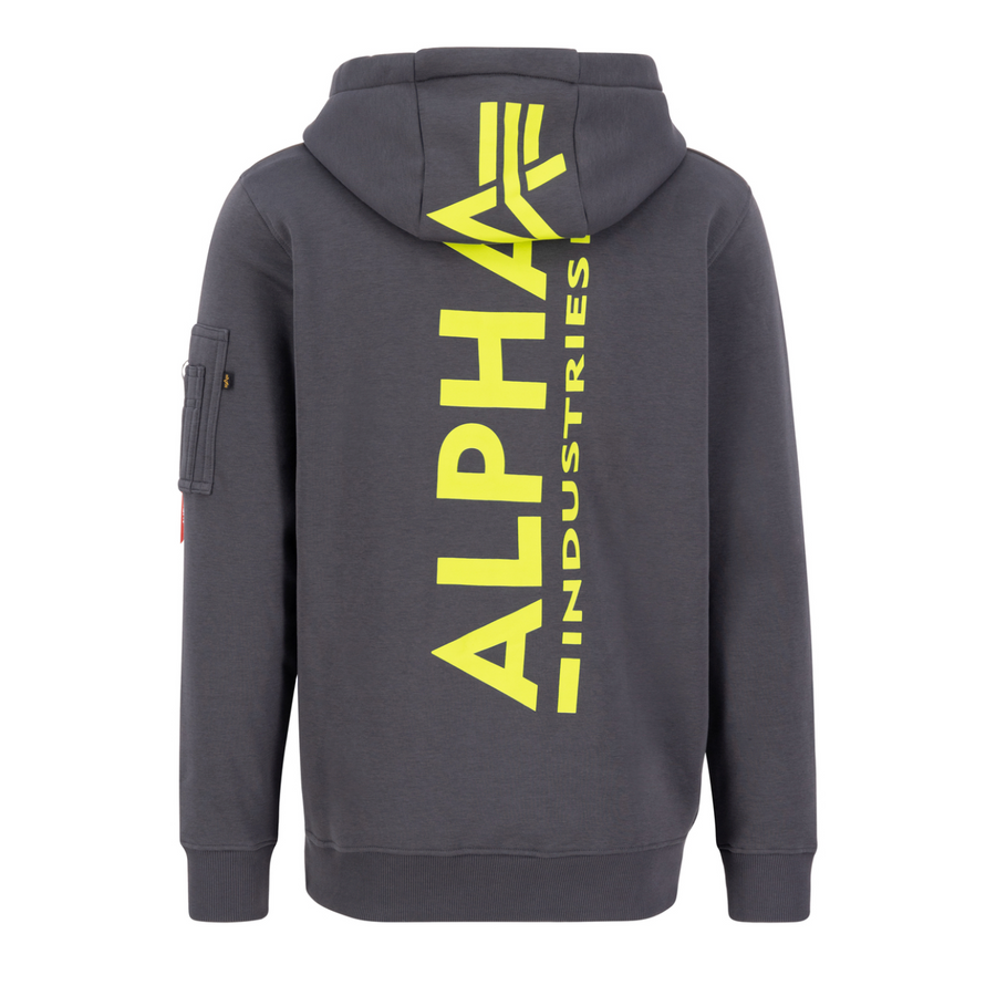 Back Print Zip Hoody - vintage grey
