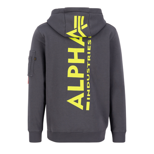 Back Print Zip Hoody - vintage grey