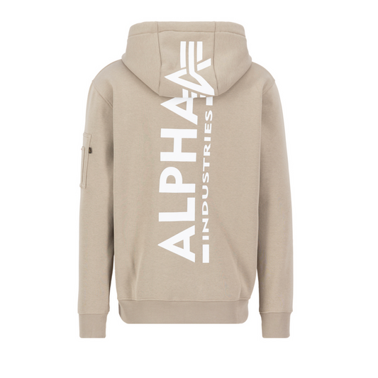 Back Print Zip Hoody - vintage sand