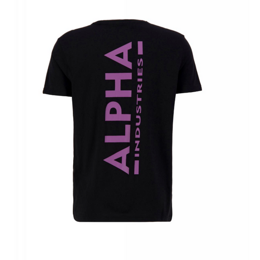 Backprint T - black/dark magenta