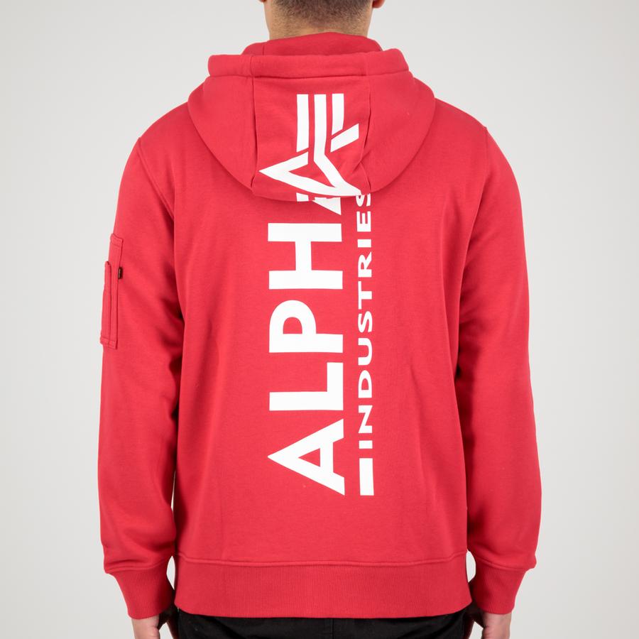 Back Print Zip Hoody - mars red
