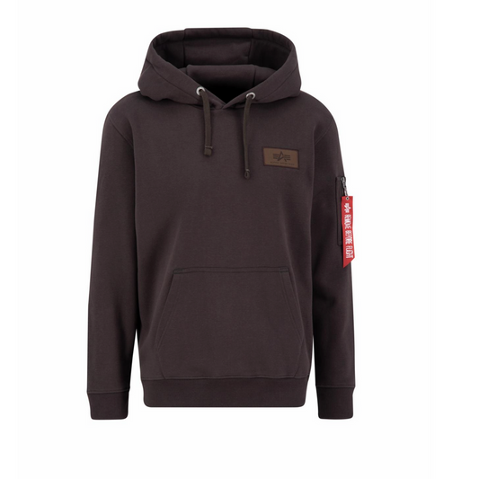 Back Print Hoody - hunter brown