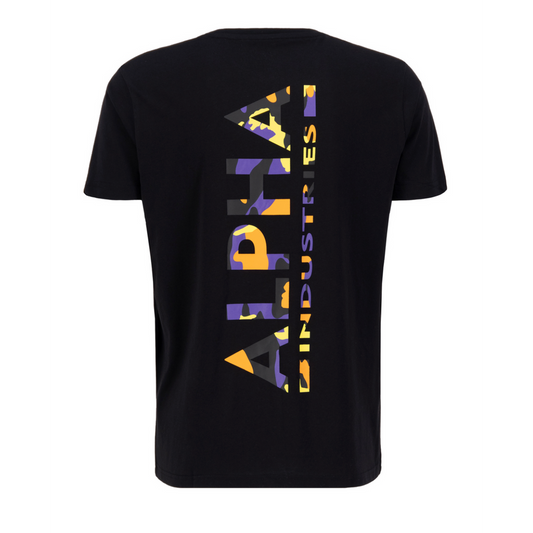Backprint T Camo Print - black/orange