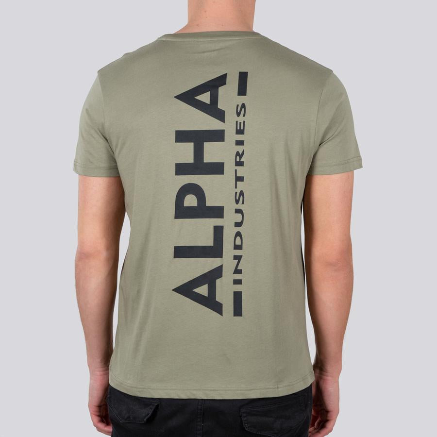 Backprint T - olive/black