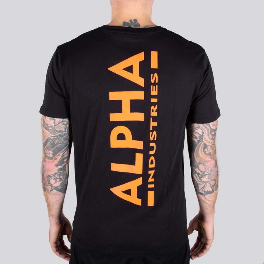 Backprint T Reflective Print - black/reflective orange