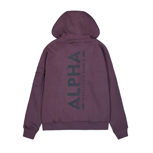 Back Print Hoodie Rainbow Refl.Print - plum