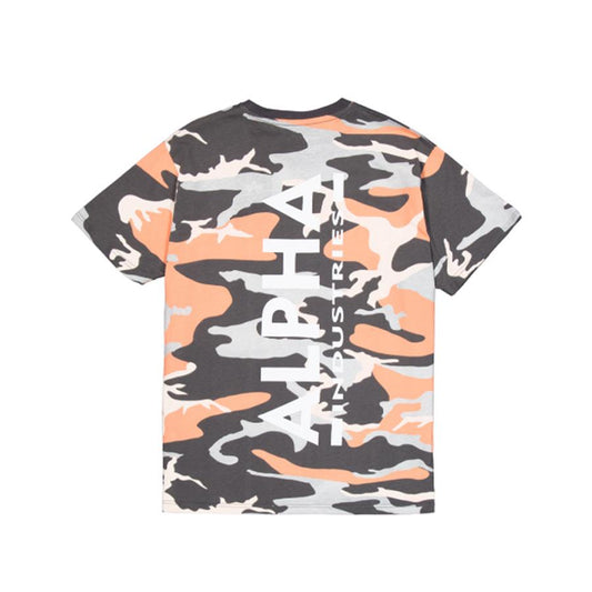 Backprint T Camo - orange grey camo