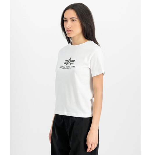 Basic Big Logo Puff Print T-Shirt Women - white