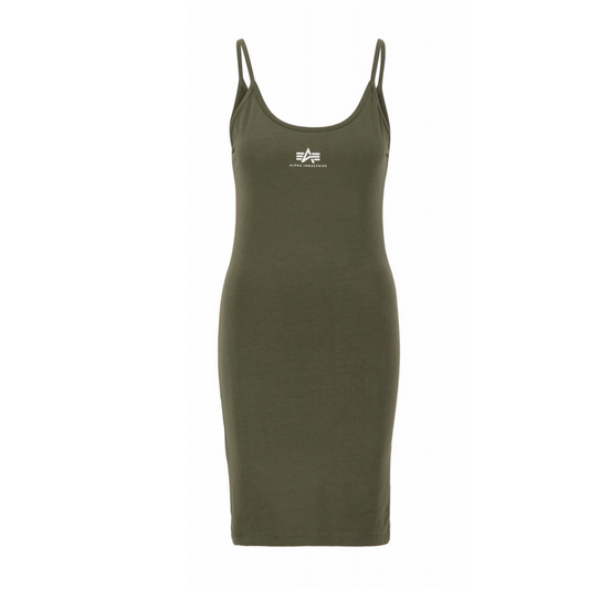 Basic Dress Small Logo Woman - dark olive