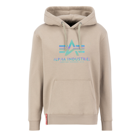 Basic Hoody Rainbow Reflective Print - vintage sand