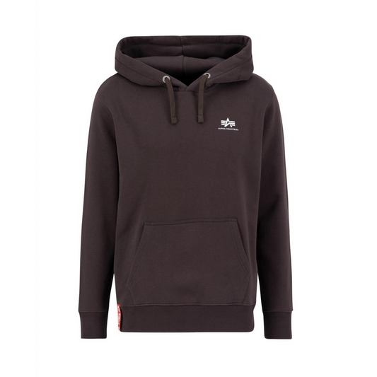 Basic Hoody Small Logo - hunter brown