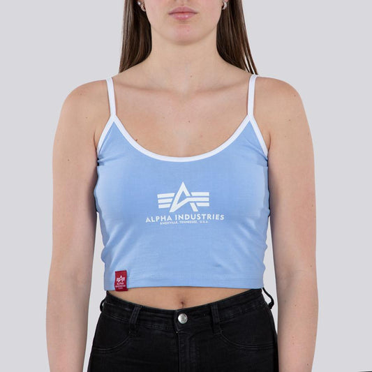 Basic ML Cropped Tank Top Woman - light blue