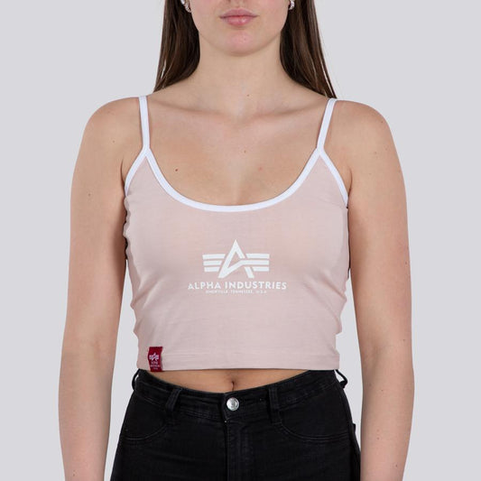 Basic ML Cropped Tank Top Woman - pale peach