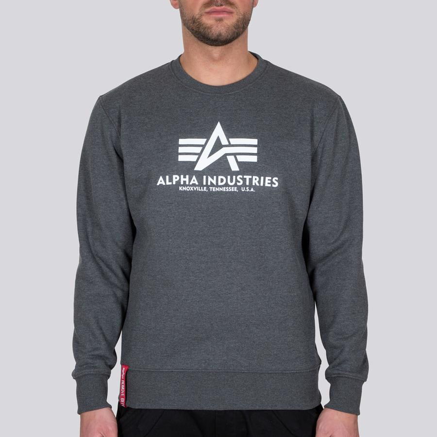 Basic Sweater - charcoal heather/white