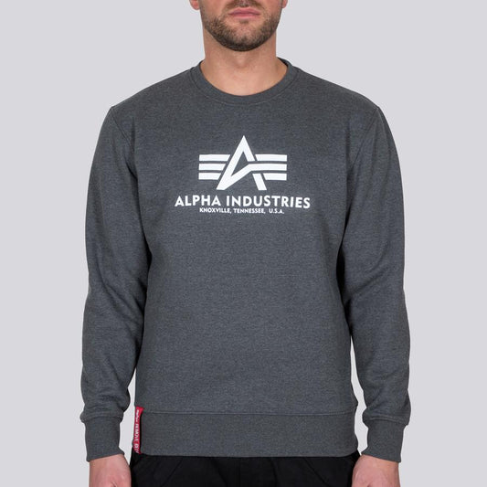 Basic Sweater - charcoal heather/white