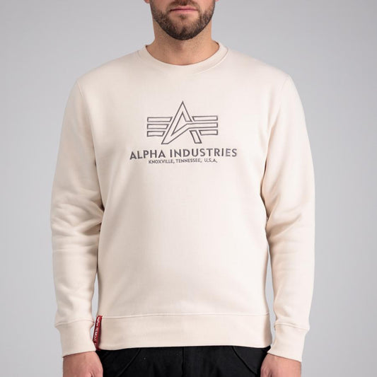 Basic Sweater Embroidery - jet stream white