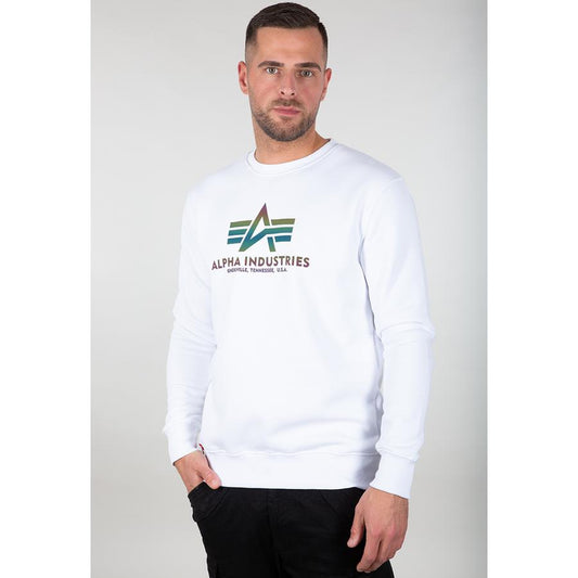 Basic Sweater Rainbow Reflective Print - white