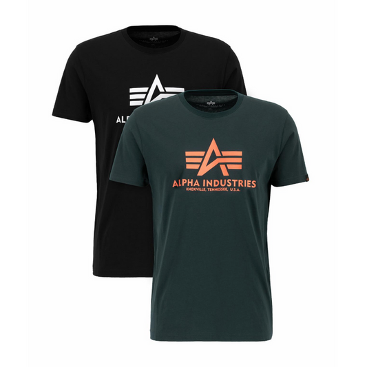 Basic T 2 Pak - black/dark petrol