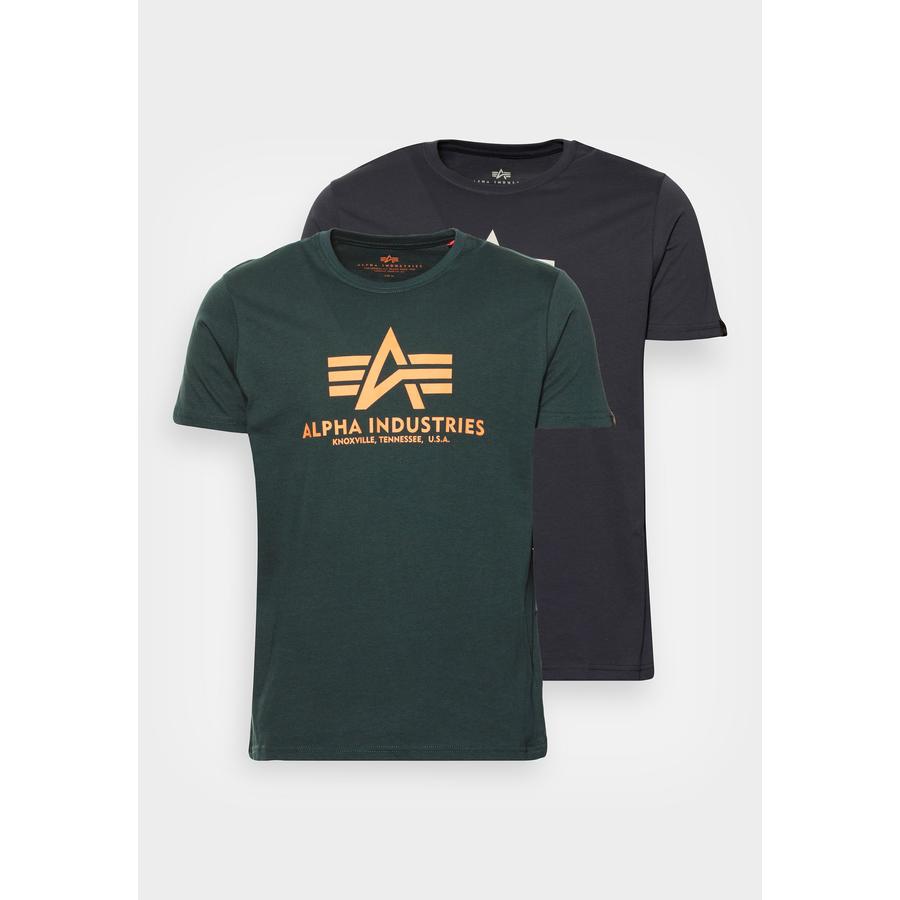 Basic T 2 Pak - greyblack/dark petrol