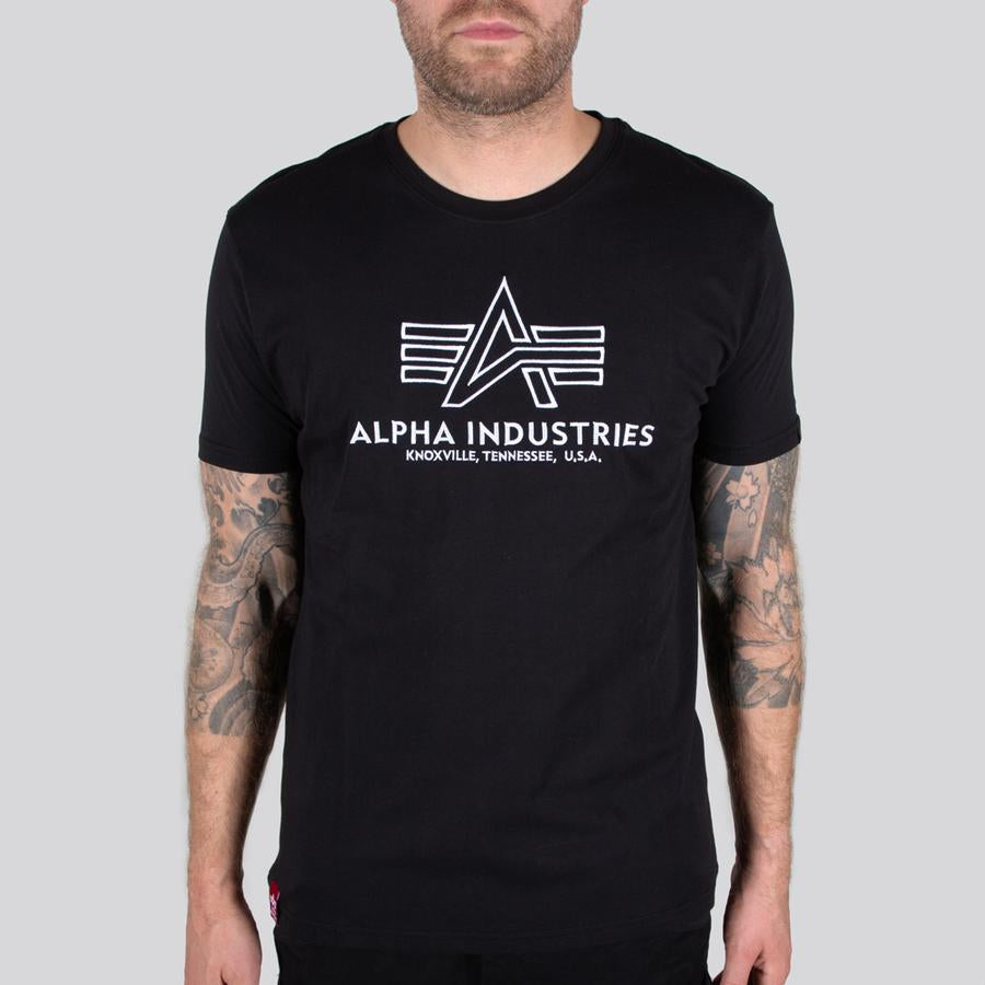 Basic T Embroidery - black/white