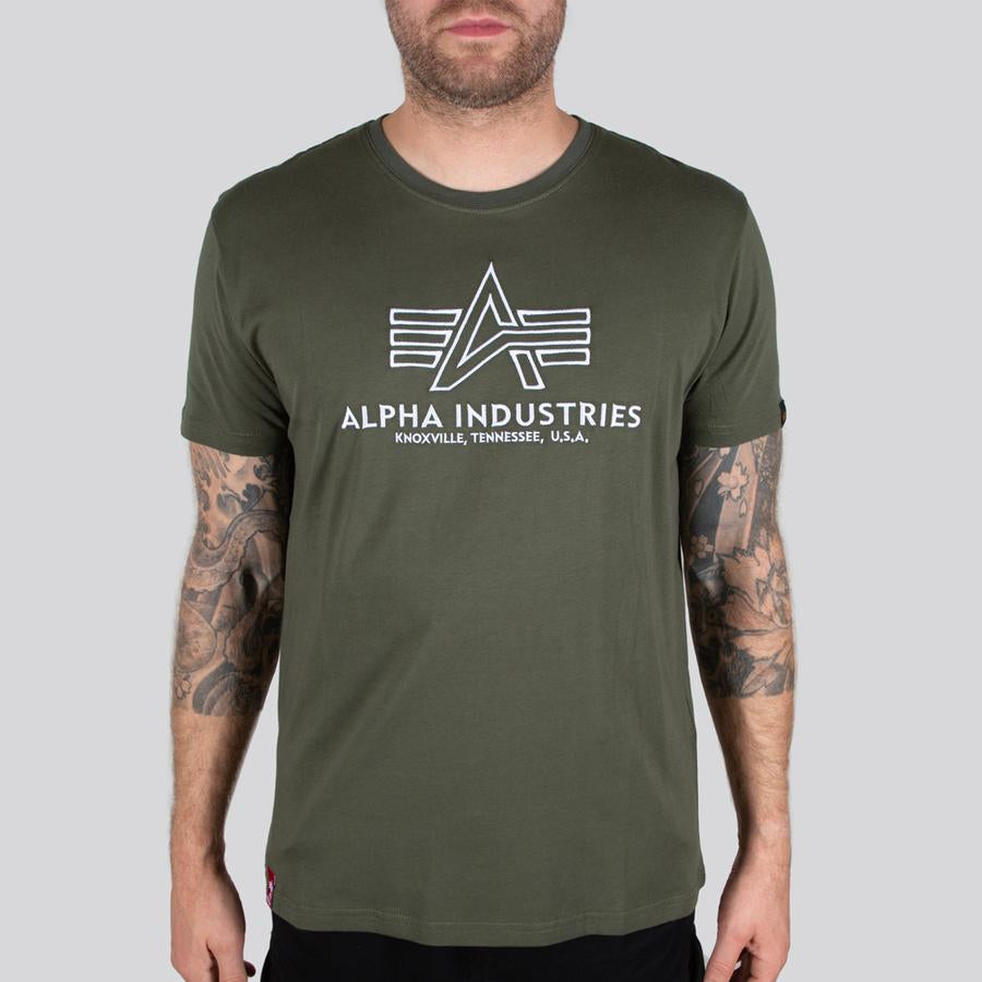 Basic T Embroidery - dark olive