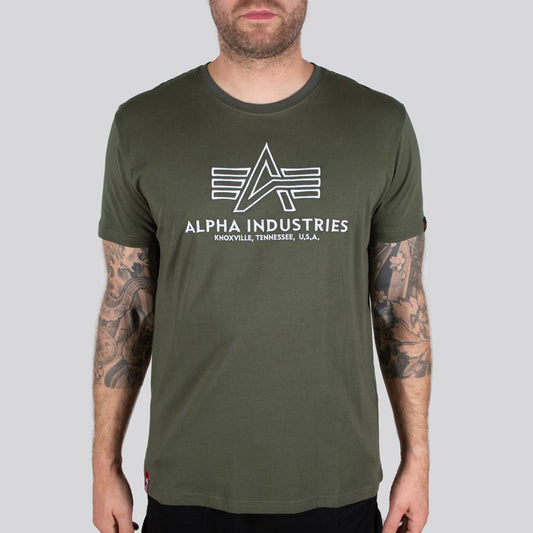 Basic T Embroidery - dark olive
