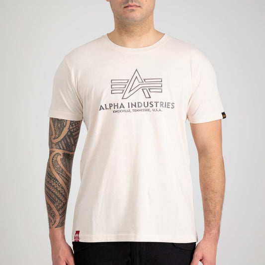 Basic T Embroidery - jet stream white