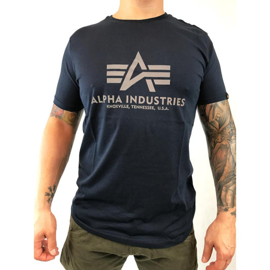 Basic T Reflective Print - replica blue