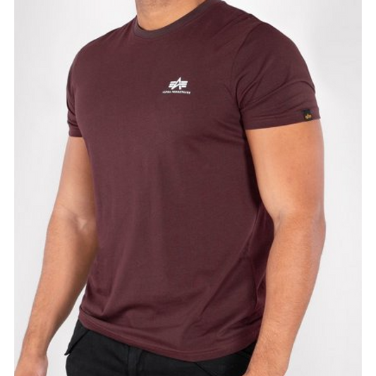Basic T Small Logo - deep maroon